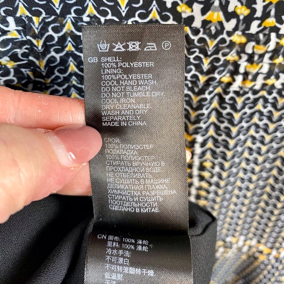 REISS Stefania Printed Dress in Black Yellow Multi Size 8. - Picture 9 of 16